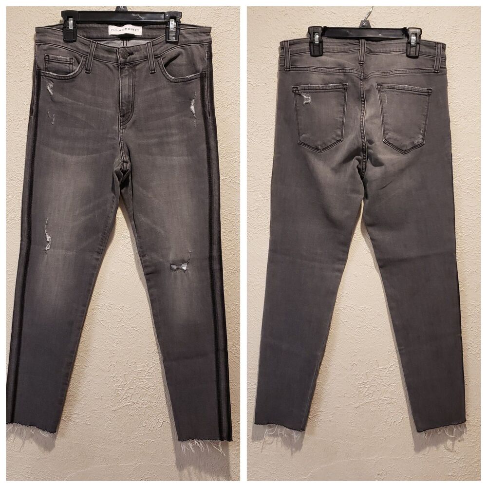 Flying Monkey Jeans Size 29 Style Y1786N Distressed Raw Hem 28in Inseam